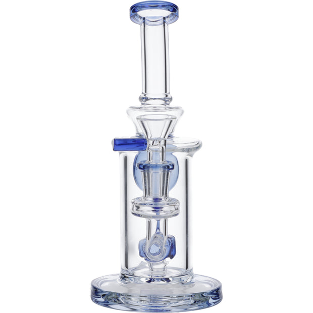 Hourglass Base Water Pipe w/Bowl & Quartz-Milky Purple-8in(RCL-S-022B)