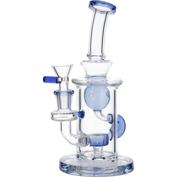 Hourglass Base Water Pipe w/Bowl & Quartz-Milky Purple-8in(RCL-S-022B)