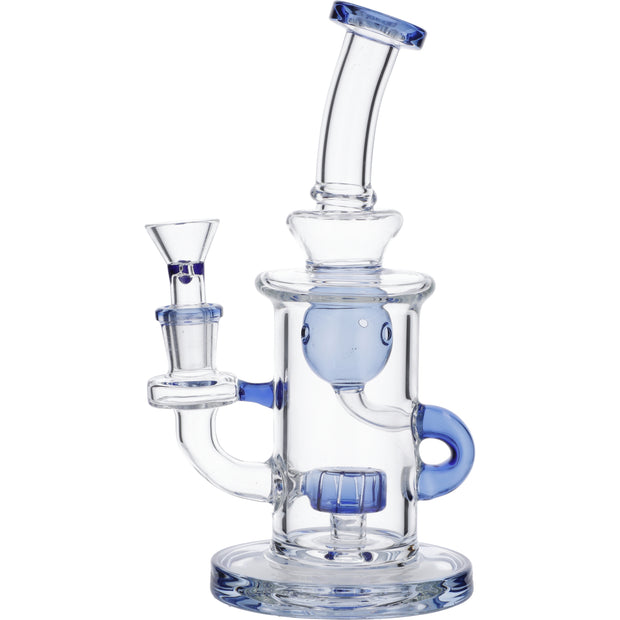 Hourglass Base Water Pipe w/Bowl & Quartz-Milky Purple-8in(RCL-S-022B)