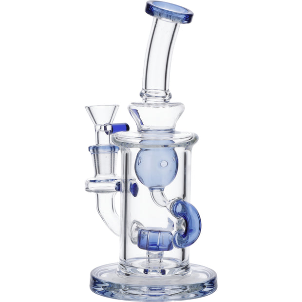 Hourglass Base Water Pipe w/Bowl & Quartz-Milky Purple-8in(RCL-S-022B)