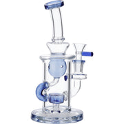 Hourglass Base Water Pipe w/Bowl & Quartz-Milky Purple-8in(RCL-S-022B)