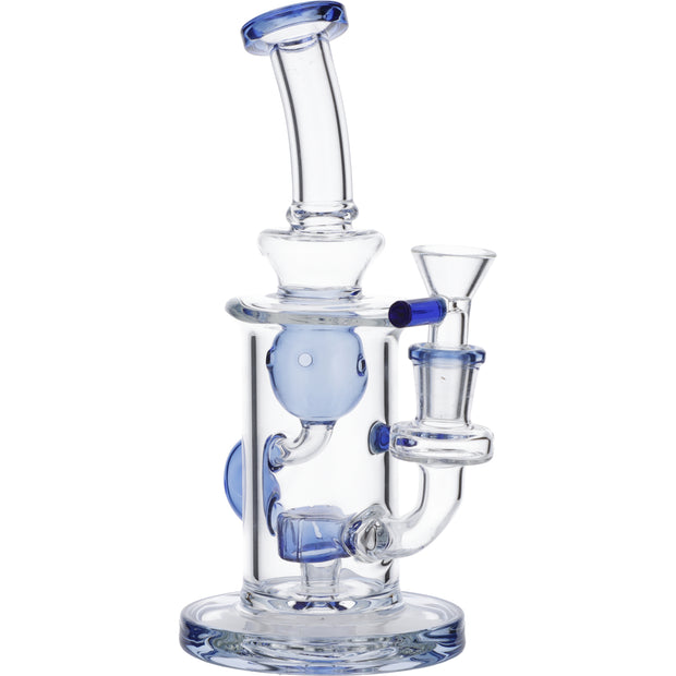 Hourglass Base Water Pipe w/Bowl & Quartz-Milky Purple-8in(RCL-S-022B)