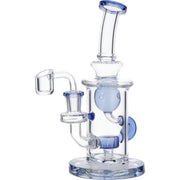 Hourglass Base Water Pipe w/Bowl & Quartz-Milky Purple-8in(RCL-S-022B)