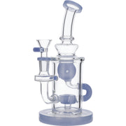 Hourglass Base Water Pipe w/Bowl & Quartz-Milky Purple-8in(RCL-S-022MB
