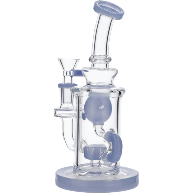 Hourglass Base Water Pipe w/Bowl & Quartz-Milky Purple-8in(RCL-S-022MB