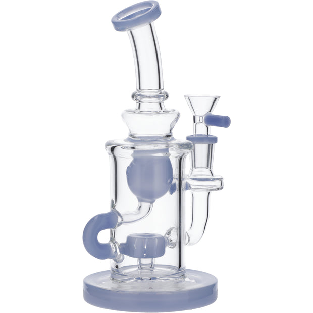 Hourglass Base Water Pipe w/Bowl & Quartz-Milky Purple-8in(RCL-S-022MP