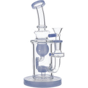 Hourglass Base Water Pipe w/Bowl & Quartz-Milky Purple-8in(RCL-S-022MB