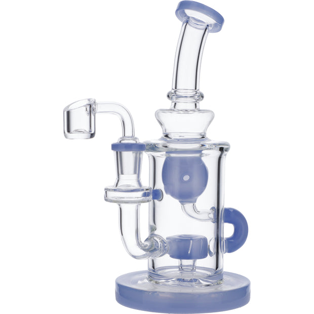 Hourglass Base Water Pipe w/Bowl & Quartz-Milky Purple-8in(RCL-S-022MB