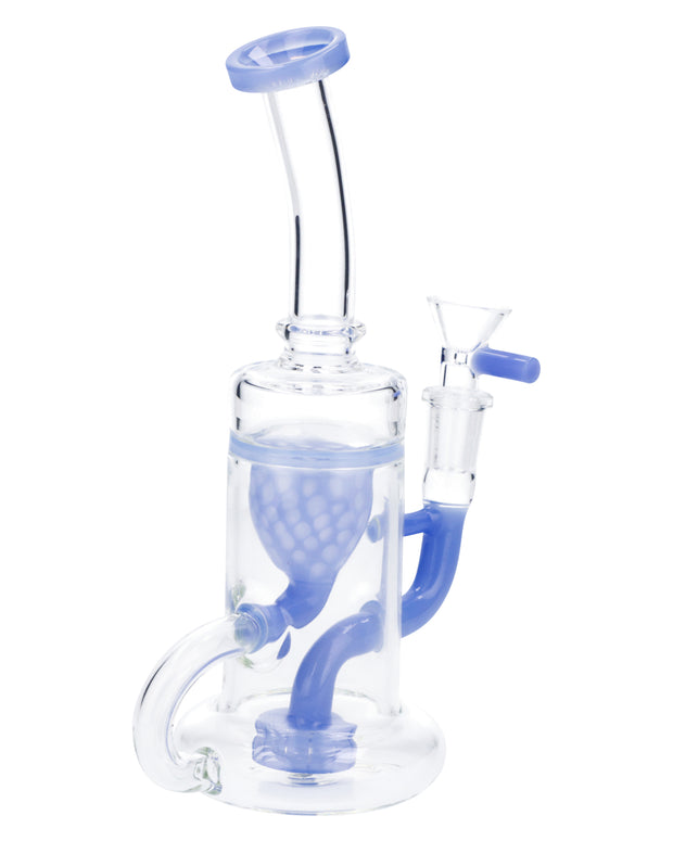 Bent Neck Water Pipe w/Bowl & Quartz-Milky Blue-8 in(RCL-S-025MB)