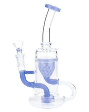 Bent Neck Water Pipe w/Bowl & Quartz-Milky Blue-8 in(RCL-S-025MB)