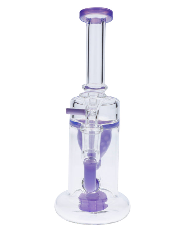 Bent Neck Water Pipe w/Bowl & Quartz-Milky Purple-8 in(RCL-S-025MPP)