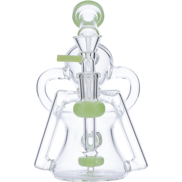 Water Pipe Funnel Perc Recycler-Milky Green-7in(RCL-S-049MG)