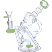 Water Pipe Funnel Perc Recycler-Milky Green-7in(RCL-S-049MG)