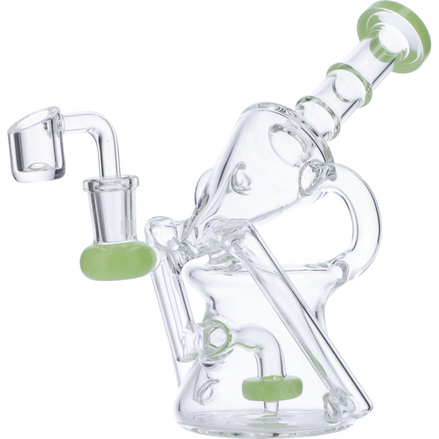 Water Pipe Funnel Perc Recycler-Milky Green-7in(RCL-S-049MG)