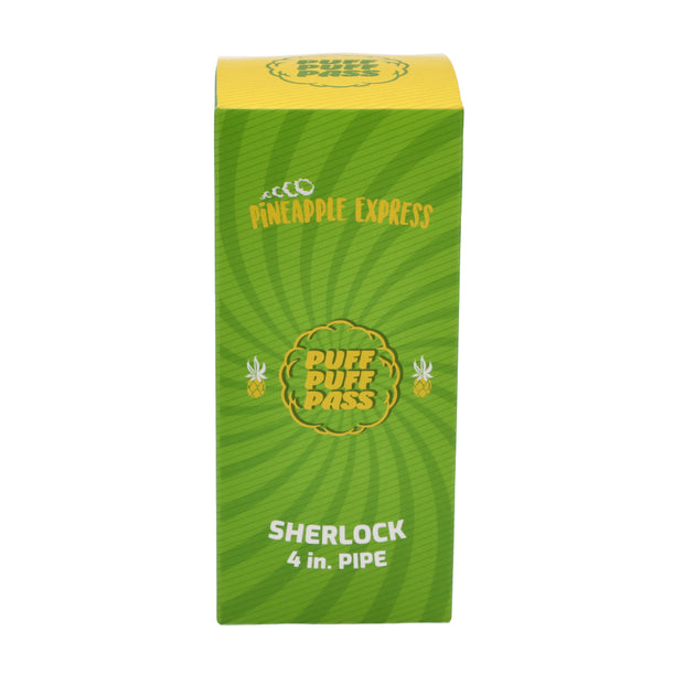 Puff Puff Pass Strain Pineapple Express Sherlock Pipe Green 4 in.