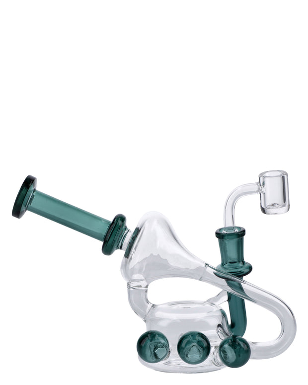 Bubbler w/Bowl & Quartz Banger-Teal-6in(RCL-S-J08T)