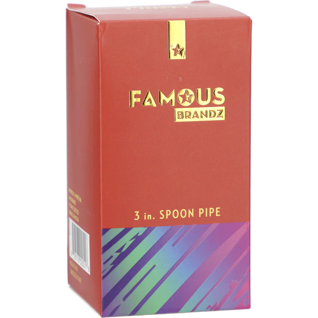 Famous X 3" Rainbow Prism Fumed Spoon Hand Pipe