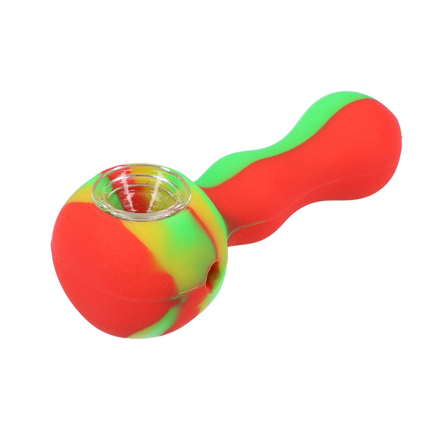 Silicone Pipe w/Glass Bowl & Secret Storage assorted