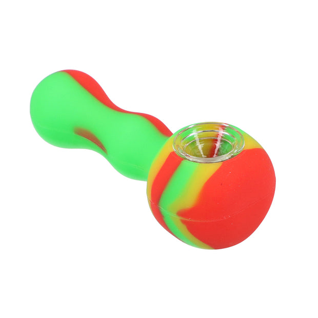 Silicone Pipe w/Glass Bowl & Secret Storage assorted