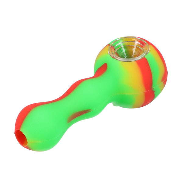 Silicone Pipe w/Glass Bowl & Secret Storage assorted