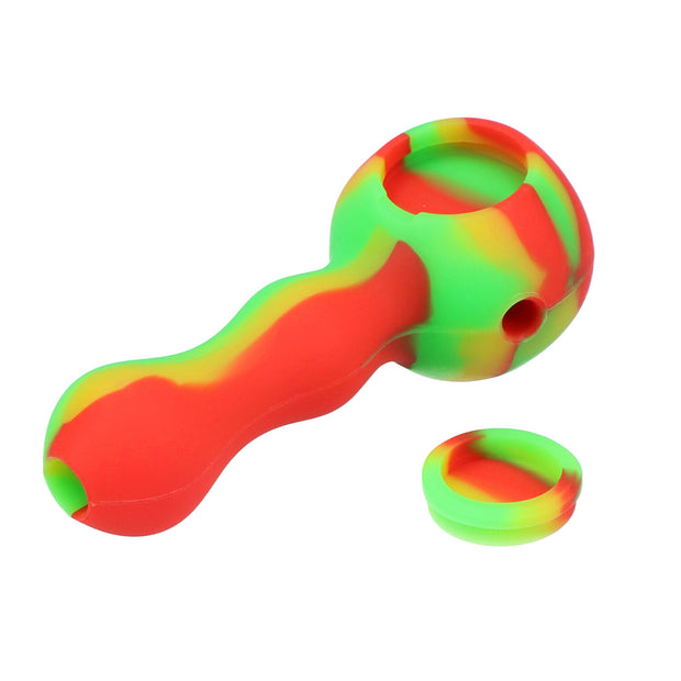Silicone Pipe w/Glass Bowl & Secret Storage assorted