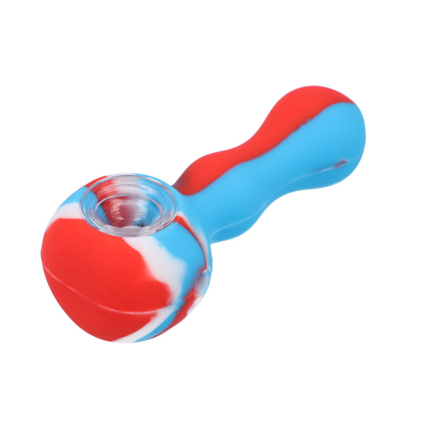 Silicone Pipe w/Glass Bowl & Secret Storage assorted