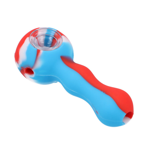 Silicone Pipe w/Glass Bowl & Secret Storage assorted