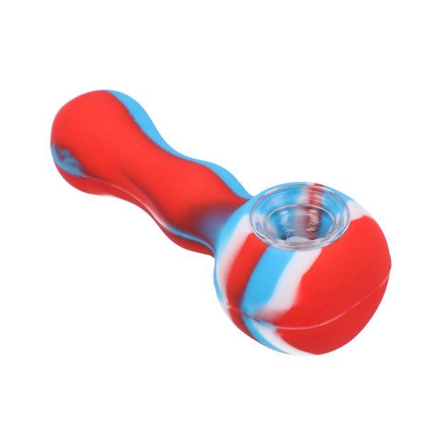 Silicone Pipe w/Glass Bowl & Secret Storage assorted