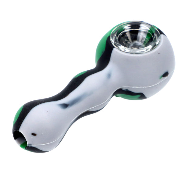 Silicone Pipe w/Glass Bowl & Secret Storage assorted