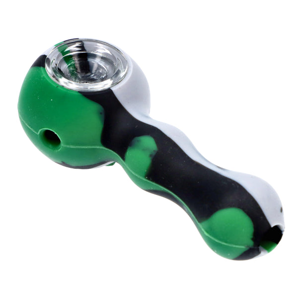 Silicone Pipe w/Glass Bowl & Secret Storage assorted
