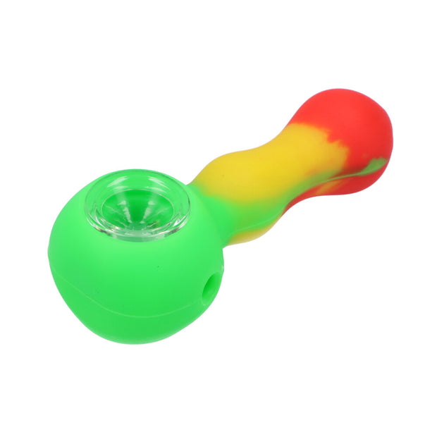 Silicone Pipe w/Glass Bowl & Secret Storage assorted