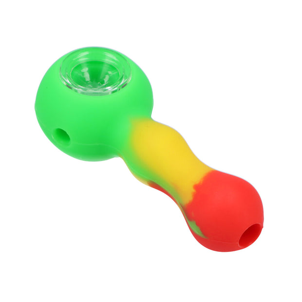 Silicone Pipe w/Glass Bowl & Secret Storage assorted