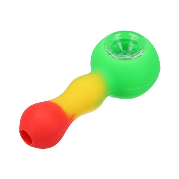 Silicone Pipe w/Glass Bowl & Secret Storage assorted