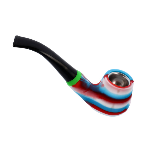 Silicone Sherlock Pipe w/ Plastic Mouthpiece & Steel Bowl assorted