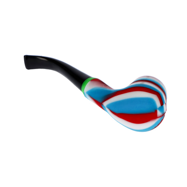 Silicone Sherlock Pipe w/ Plastic Mouthpiece & Steel Bowl assorted