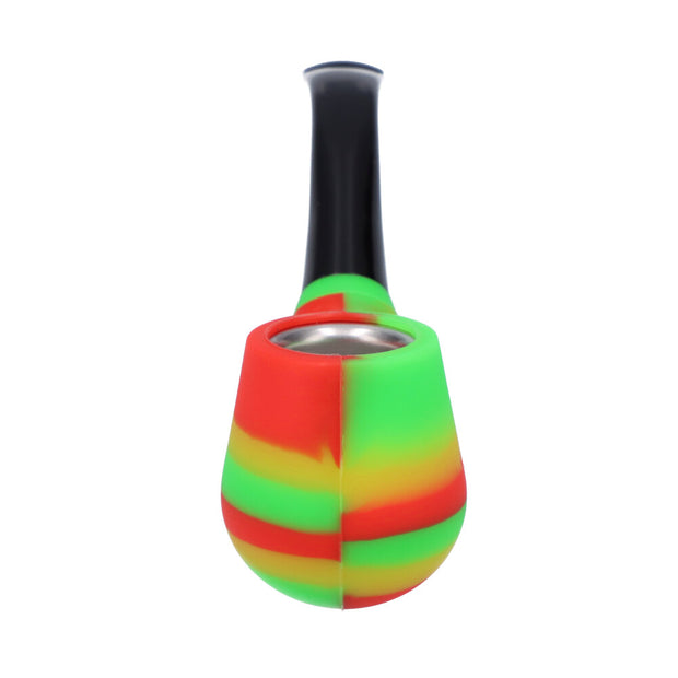 Silicone Sherlock Pipe w/ Plastic Mouthpiece & Steel Bowl assorted