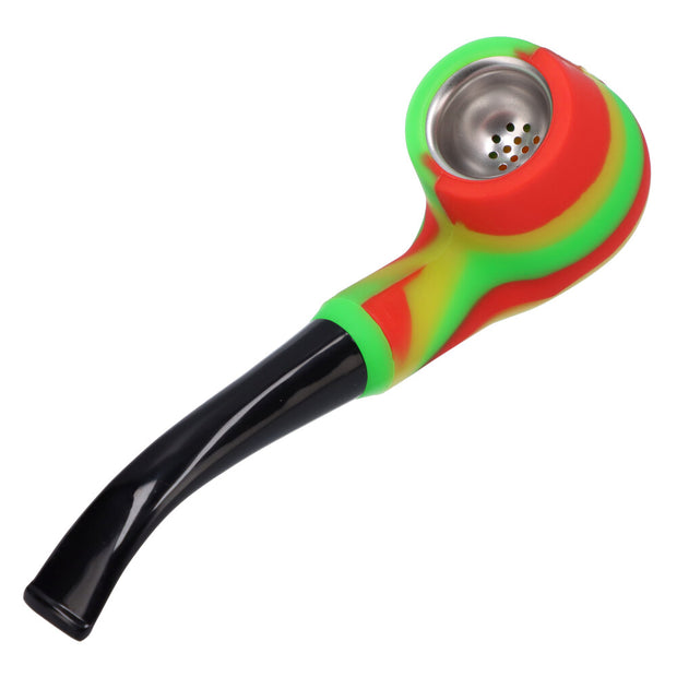 Silicone Sherlock Pipe w/ Plastic Mouthpiece & Steel Bowl assorted