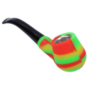 Silicone Sherlock Pipe w/ Plastic Mouthpiece & Steel Bowl assorted