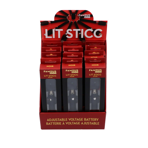 Famous-Lit Sticc Variable Voltage Battery-12/Tray-Noir