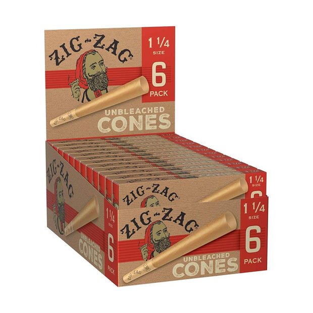 Zig-Zag Unbleached Cones 1 1/4" 6 Pack