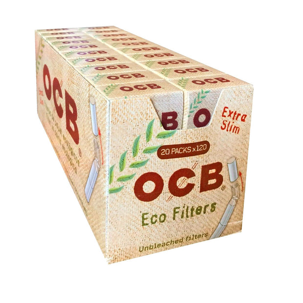 OCB Stick Unbleached Organic Hemp Eco Filters Ð Extra Slim Ð 20 Packs x 120 Pieces