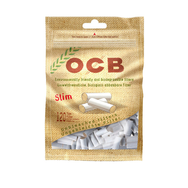 OCB Unbleached Biodegradable Filters Ð Slim Ð 10 Packs x 120 Pieces