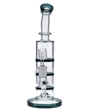 Bent Neck Dab Rig w/Triple Honey Comb Perc-Teal-9.5in