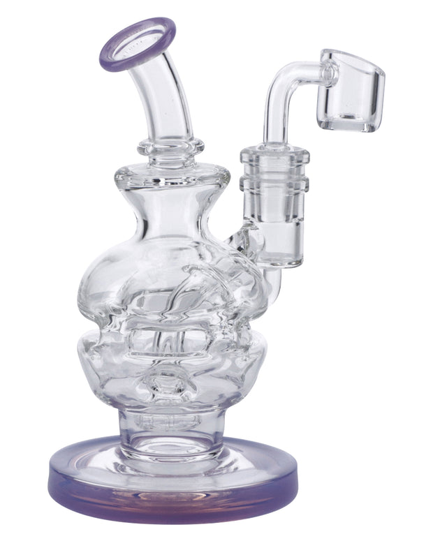 6" Swiss Perc Recycler Rig - Milky Purple