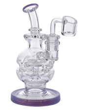 6" Swiss Perc Recycler Rig - Milky Purple