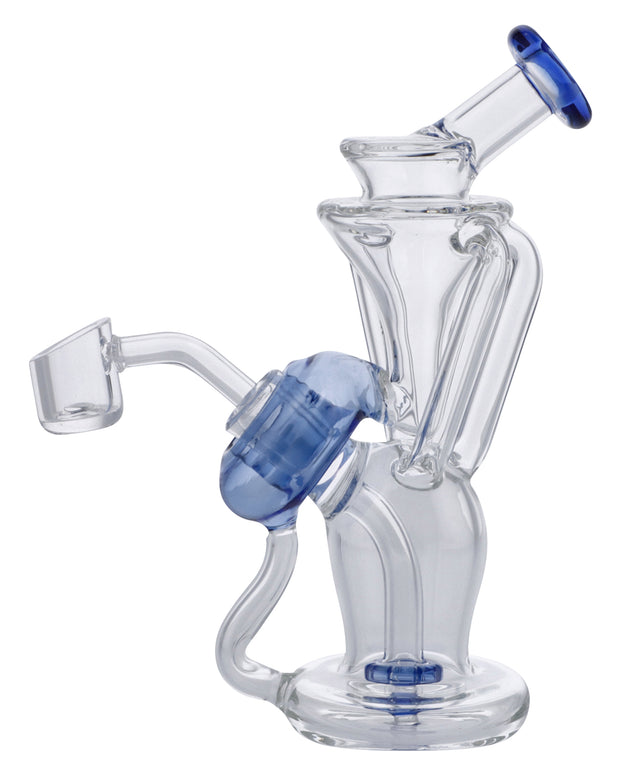 Bent Neck Dab Rig Recycler-Blue-6in(RCL-S-034B)