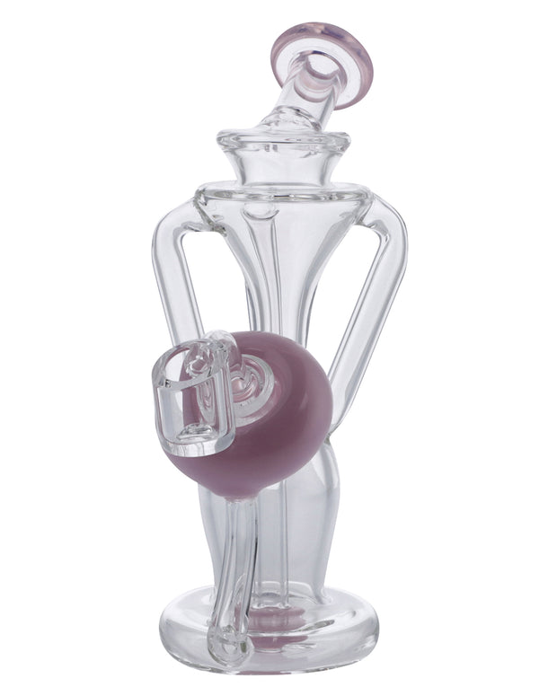Bent Neck Dab Rig Recycler-Milky Pink-6in(RCL-S-034MP)