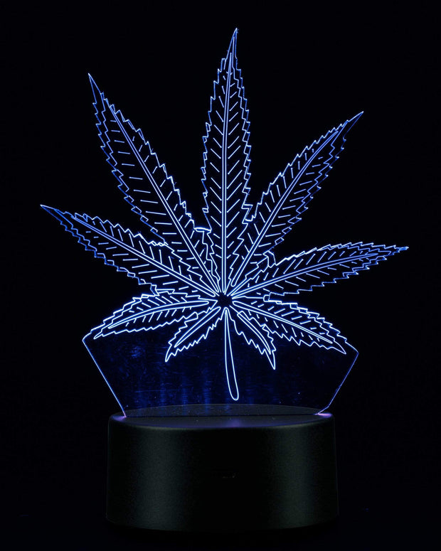 3D Cannabis Leaf Lamp