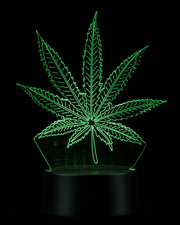 3D Cannabis Leaf Lamp