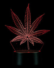 3D Cannabis Leaf Lamp